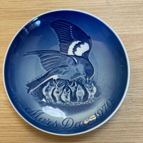 Vintage Bing Grondahl Mothers Day Mors Dag 1970 Porcelain Collectors Plate Birds - Picture 3 of 7